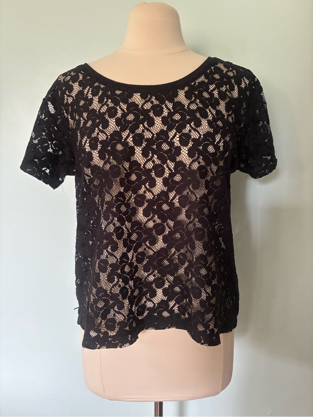 H&M Boxy Sheer Floral Short Sleeve Blouse